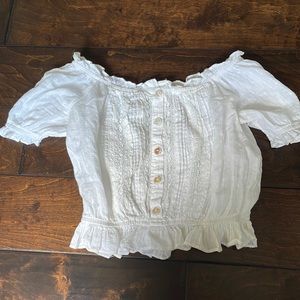 Y2K White Off the shoulder top